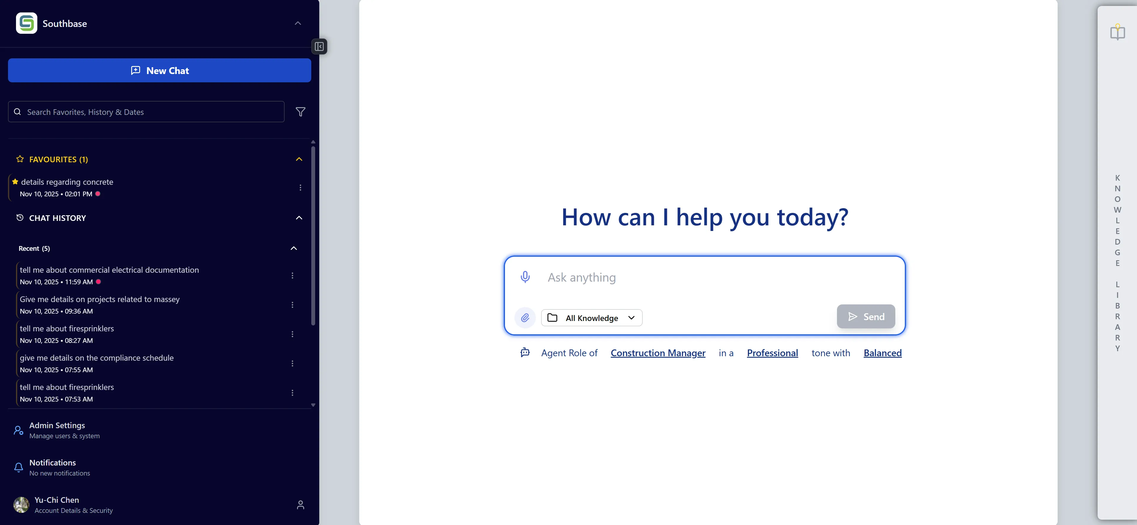 Chat Sidebar Location
