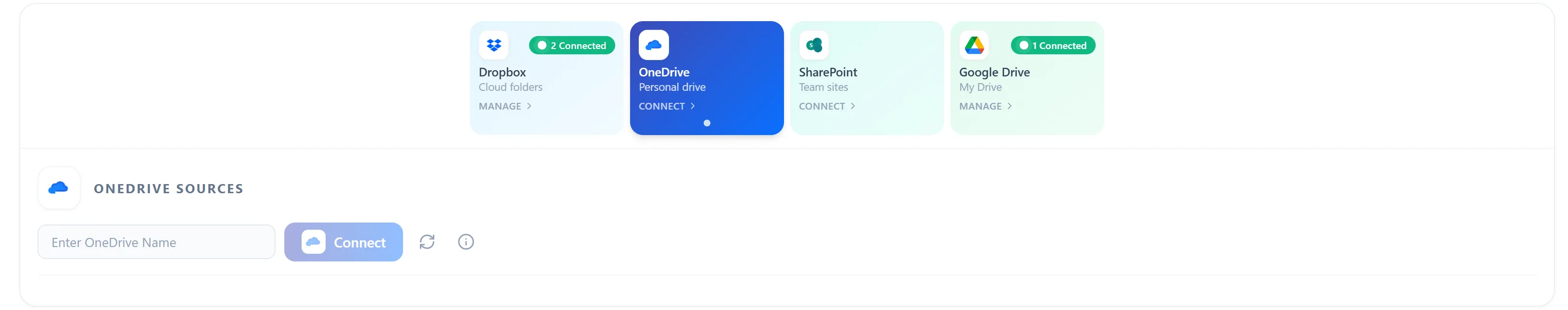 Microsoft Integration Card with Source Toggle