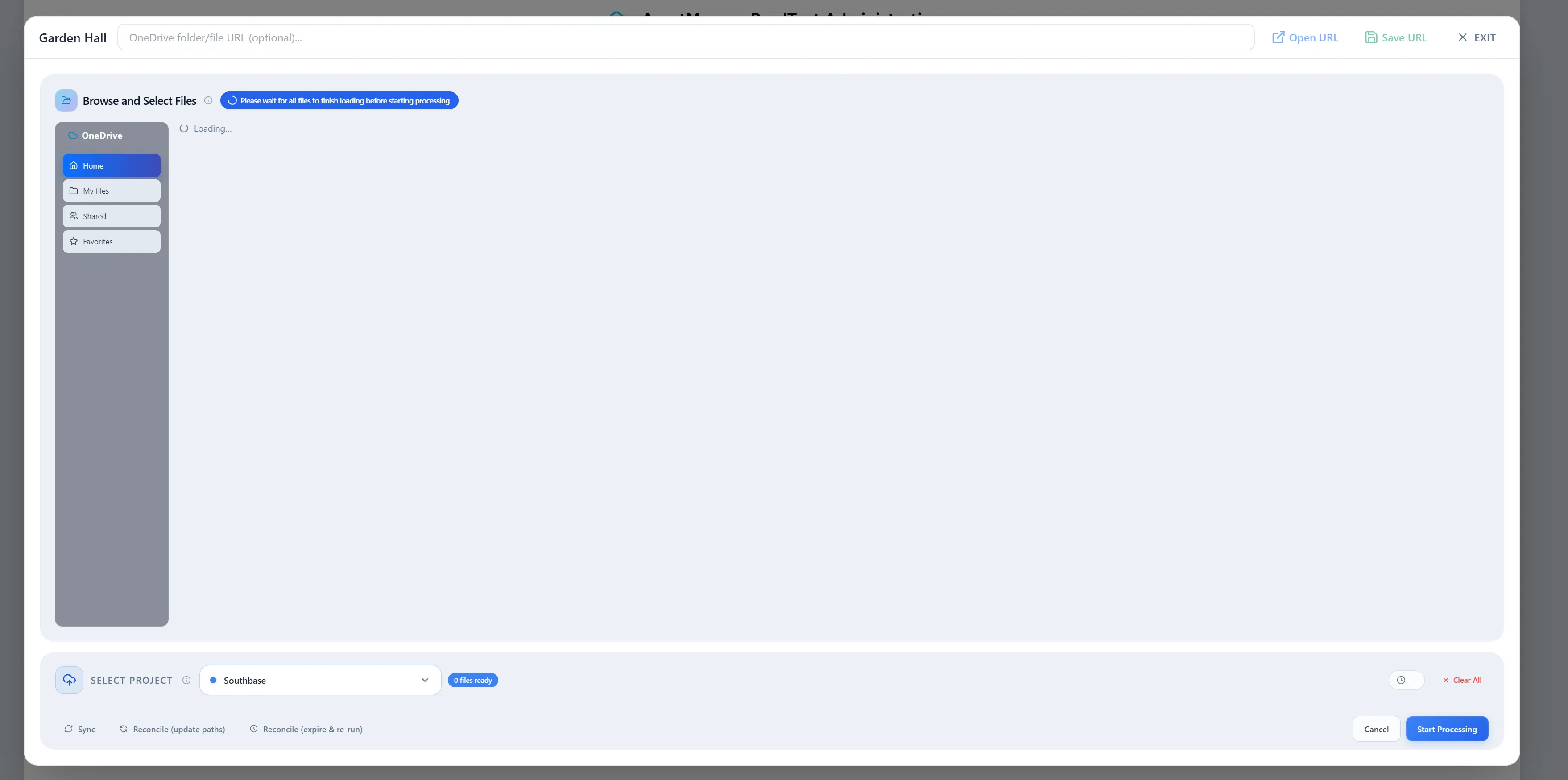 OneDrive Browse Modal with Sidebar