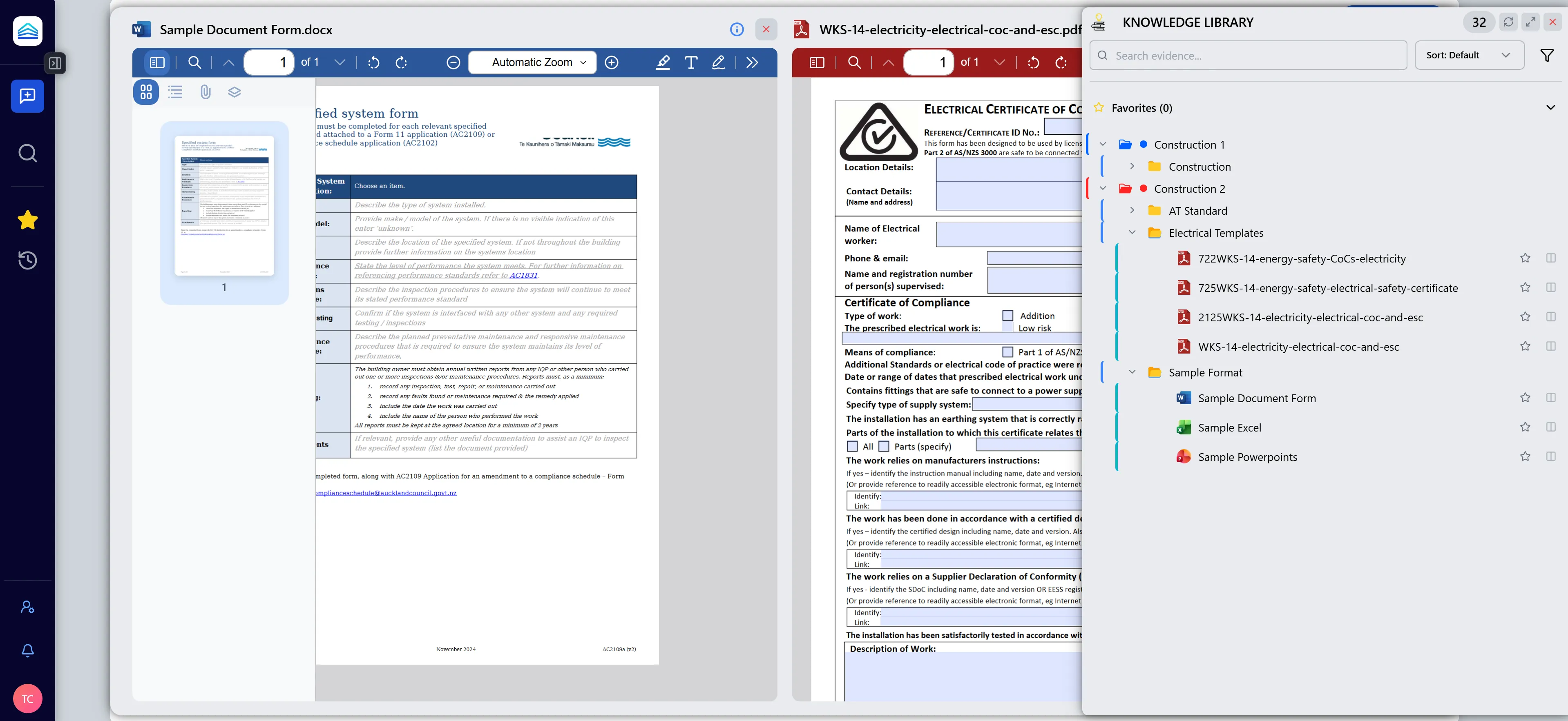 Two Documents Side by Side